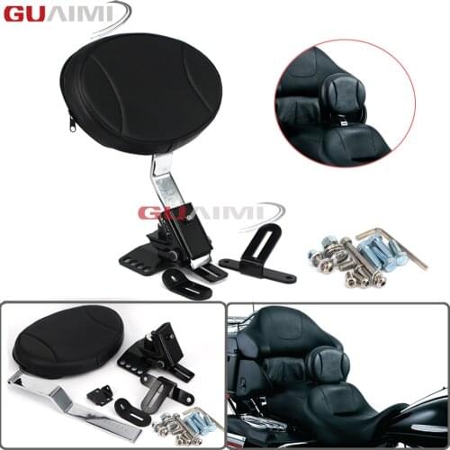 For Harley Touring Electra Road Street Glide Road King 1997-2016 Motorcycle Adjustable Plug-In Driver Rider Seat Backrest Kit