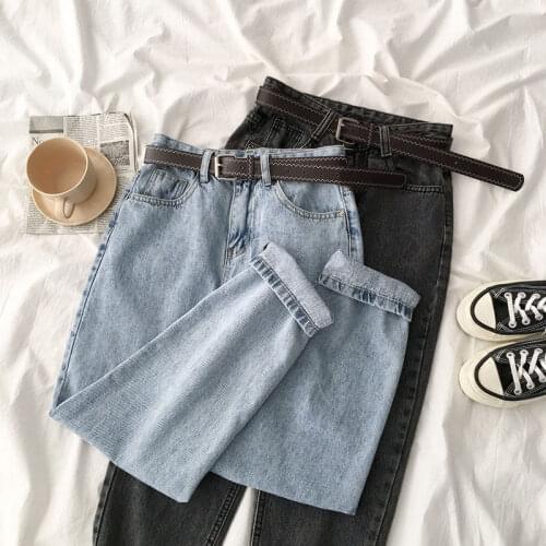 Denim Pants Women Spring Korean Vintage Streetwear Jeans Autumn High Waist 2021 Stretch Elastic Denim Trousers Plus Size Pencil