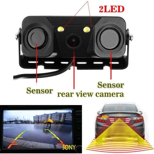 FUWAYDA 3 in1 Parking Camera Sensors Black Sensors Reversing Radar Car Rearview Rear View CCD Camera Reversing Camera Waterproof