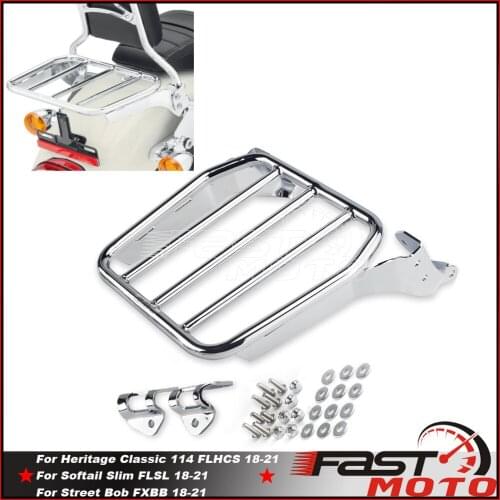 Chrome Motorcycles Hold Fast Uprights Sissy Bar Luggage Rack Hardware Kit For Harley Street Bob FLDEFLHC FLHCSFLSL FXBB 18-21