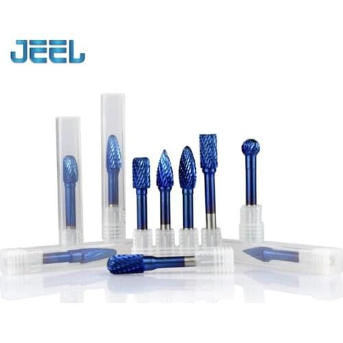 Carbide Rotary File, Blue Nano-coated Grinding Head, High Quality Single Double-Grain Shell
