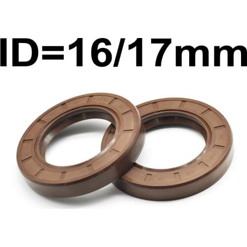 1PC 2PC ID 16 17 MM TC Viton Oil Seal Skeleton Brown Fluoro FKM Fluorine Rubber Hydrauli Spring Gasket 16x35x10 16x30x7 16x35x7