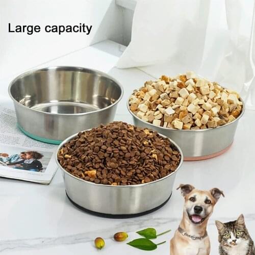 Pet Feeding Dog Bowl Stainless Stee Skidproof For Dog Cats Drinking Water Food Feeder Rangement Nourriture Comedero Gato Dla Psa