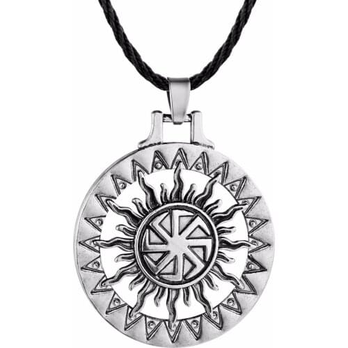Nostalgia Good Luck Slavic Wheel Kolovrat Necklaces Pendants Amulets Talismans Mens Jewlery Making