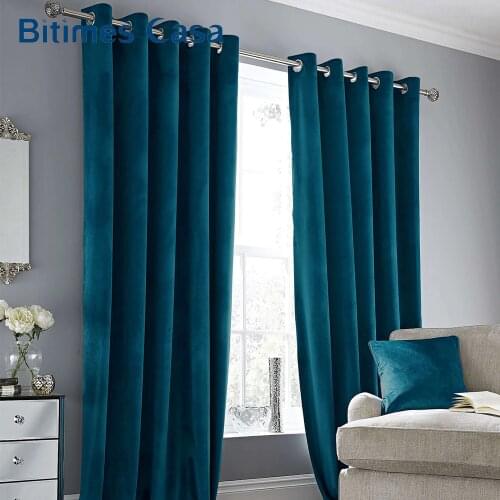 New Color Luxury Velvet Blackout Windows Curtain Drapes Panel For Living Room Bedroom Interior Home Decoration High Shading