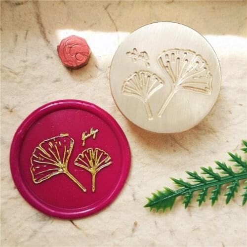 New Ginkgo seal wax biloba leaf Wax Stamp Exquisite Paint wood handle,DIY Ancient Seal Retro Stamp,Personalized Stamp Wax Seal