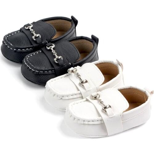 Spring and autumn baby iron buckle peas shoes trend PU baby pre-toddler shoes fashion baby essential shoes