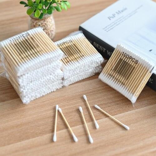 100/300Pcs Disposable Cotton Swabs Double-Headed Micro Cotton Swabs, Kapok Swabs, Ear Cleaning Sticks, Round-Headed Cotton Swabs