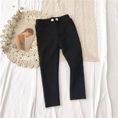 2 3 4 5 6 Years Baby Girls Warm Pants Autumn Winter Kids Solid Velvet Trousers Casual Elasticity Thicken Slim Pants for Girl New