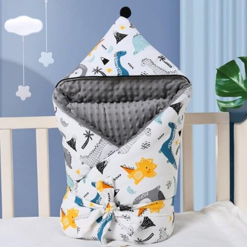 Newborn Baby Swaddle Blanket Thicken Beanie Fleece Sleeping Bag Stroller Unisex Swaddling Wrap for Boys Girls Bedding Quilt