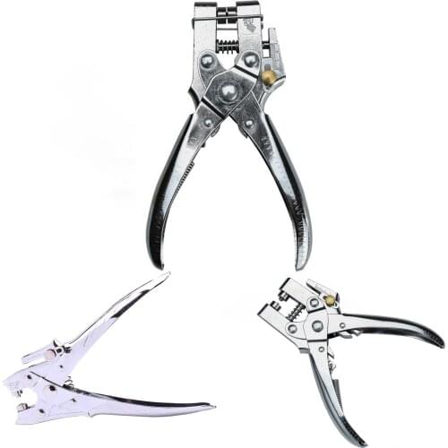 Stainless Steel Hole Puncher Heavy Duty 2 in 1 Household Garment Eyelet Leather Belt Card Shoe Setting Plier for Factory