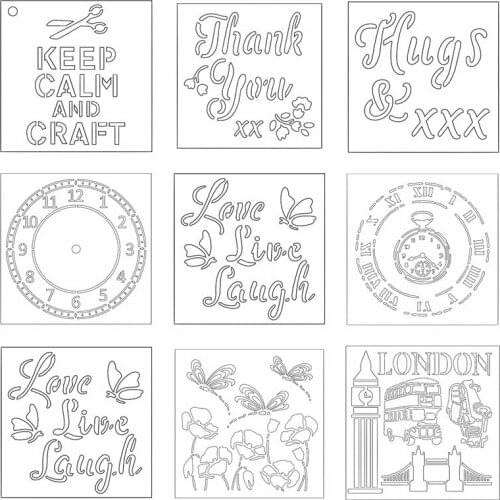 Thank You Hugs Clock Plastic Stencil DIY Scrapbooking Embossing Paper Card Decorative Handmade Craft Templates Drawing Sheet