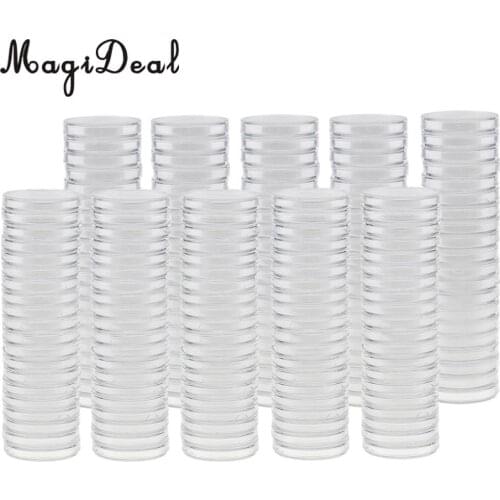 200pcs 30/38mm Plastic Clear Round Coin Case Capsule Storage Holder Containers