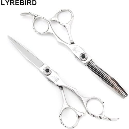 Professional hair scissors 6 Inch Japan Hair Cutting shear Hair Thinning Scissors Lyrebird HIGH CLASS 5SETS/LOTNEW