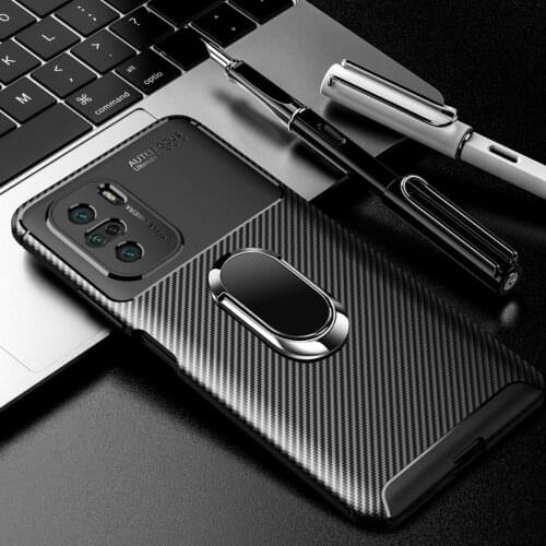 Luxury Phone Case For POCO F3 case POCO M3 POCO X3 Pro X3 NFC F2 bracket ring Soft Silicone Cover for Redmi K40 Pro K30 Pro K20