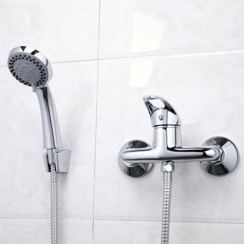1 Set Simple Style Shower Faucet Bathroom Tap Cold and Hot Water Mixer Single Handle Torneira