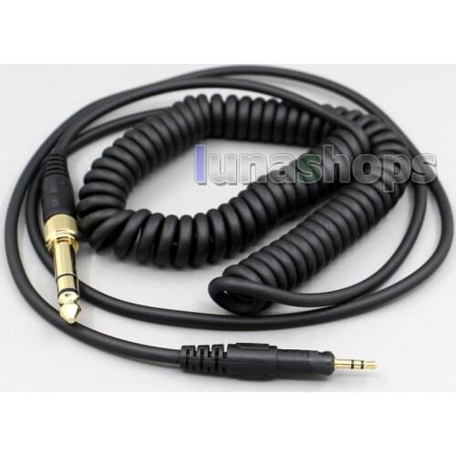 LN006383 3.5mm 6.5mm Plug Coiled Headphone Earphone Cable For original Audio Technica ATH-M50x ATH-M40x