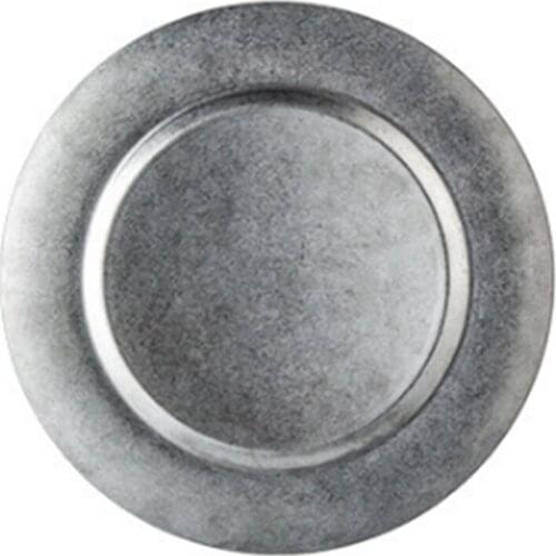 American Restaurant Old Frosted Silver Vintage 304 Stainless Steel Plate Dessert Plate Round Flat Plate Dinner Plate