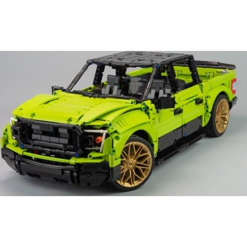 MOC technology car building block green cross country pickup F150 DIY assembly boy toy gift model education