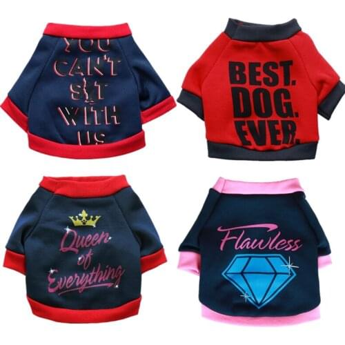 Warm Dog Clothes Winter Pet Puppy Kitten Coat Jacket Small Medium Dogs Chihuahua Yorkshire Print Letter Pet Clothing Costume