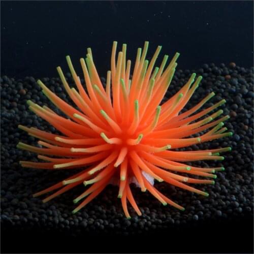 1 pcs Aquarium Decoration Fish Tank Ornament Luminous Imitated Sea Anemone Simulated Sea Urchin Coral Furnishing Articles