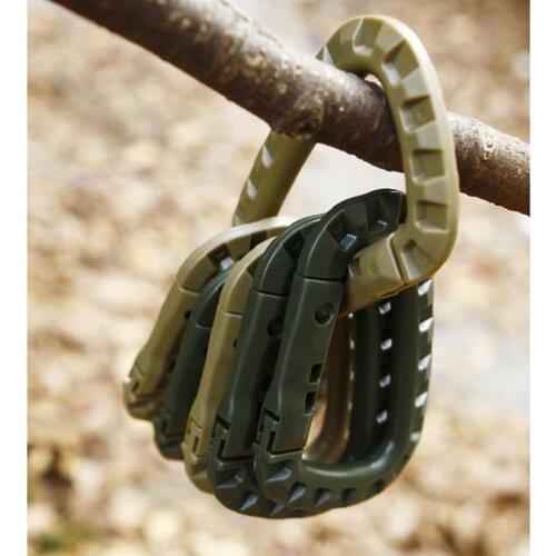 Outdoor Mountaineering Buckle Mountaineering Bag External Plastic Steel Quick Latch Key D Buckle Nylon Buckle Camping Equipment