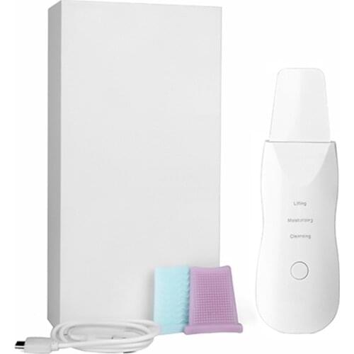 Ultrasonic Skin Scrubber Deep Cleaning Face Vibrating Facial Cleansing Spatula Peeling Beauty Instrument Device