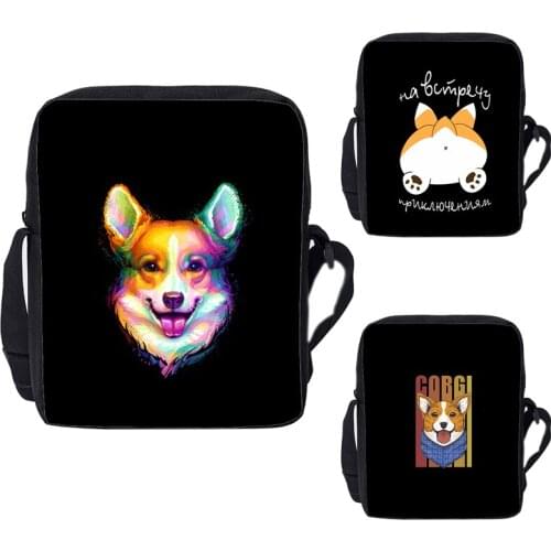 Welsh Corgi Pembroke Handbags Children 3D Print Pet Dog Korgi Kawaii Crossbody Bags for Teenage Shoulder Bag Women Pack Purses