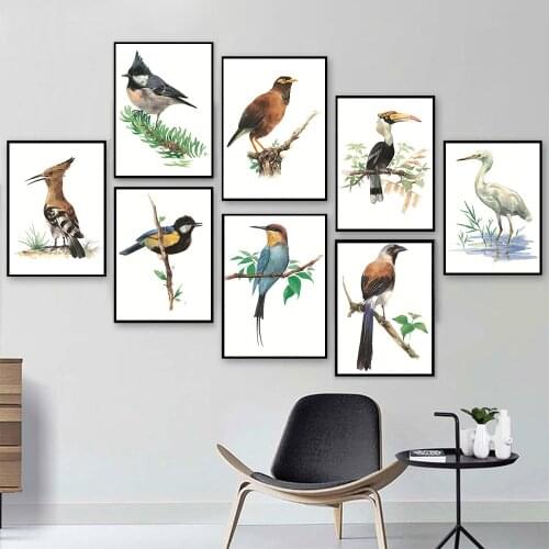 Yumeart Modern Decorative Watercolor Bird Parrot Canvas Painting Posters And Prints Living Room Wall Art Picture Home Decoration
