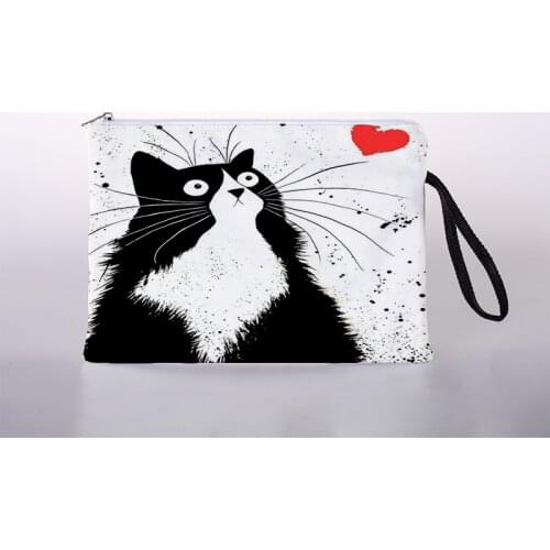 Womens cosmetic bag black and white pattern digital printing cosmetic bag travel storage bag cosmetic bag
