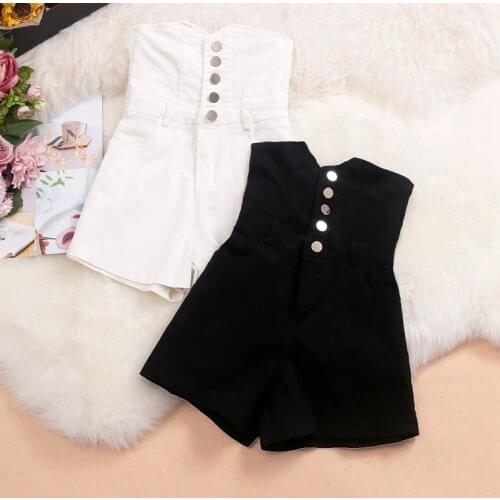 2021 spring summer fashion single breasted denim shorts women high waist wide leg jeans shorts