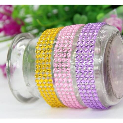 1.8*50cm Crystal Acrylic Rhinestones Sticker Tape Craft Glitter Gem DIY Stickers for Scrapbooking Arts Wedding Decoration