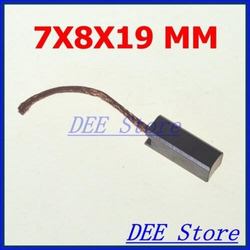 10pcs Wire Leads 7x8x19mm Electric Generator Motor Graphite Carbon Brushes Alternator Power Tool for Generic Electric Motors