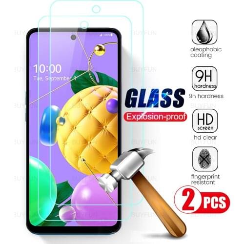 2pcs full cover screen protectors tempered glass for lg k52 k 52 52k lgk52 lmk520 6.6'' phone protective safty armor film steklo