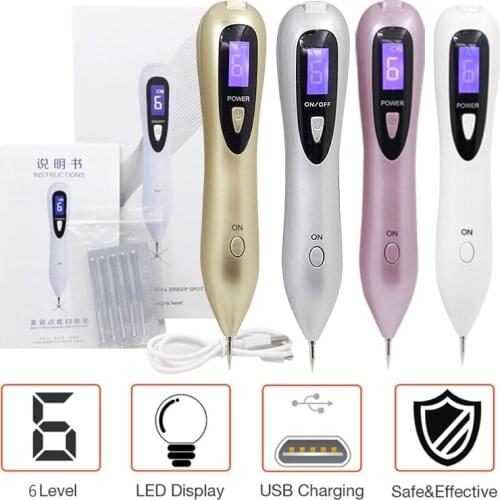 6 Grade Professional Household Electric Mole Spot Pen Frosted Metal Plasma Freckles Machine for Removing Spots Melanin 5 Colors