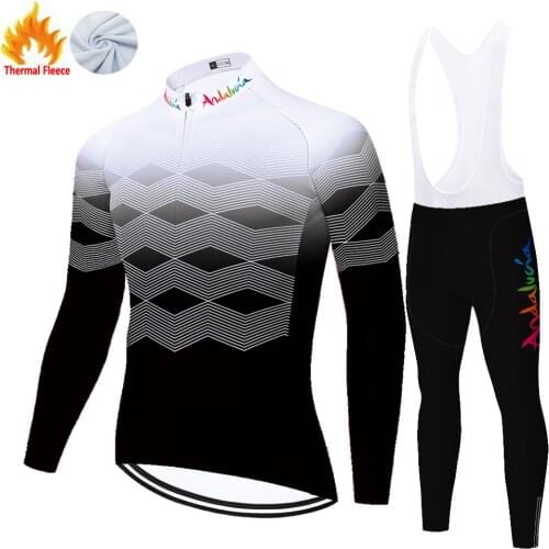 Andalucia Winter Thermal Fleece Equipamento Ropa Bicicleta Equipacion Maillot Hombre Abbigliamento Ciclismo Maglia Ciclismo Uomo