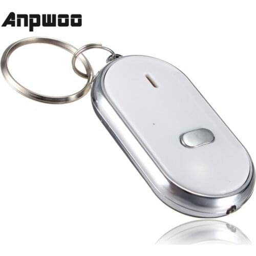 ANPWOO 1PCs LED Light Torch Remote Sound Control Lost Key Finder Locator Locator Keychain Keyring With Whistle Claps