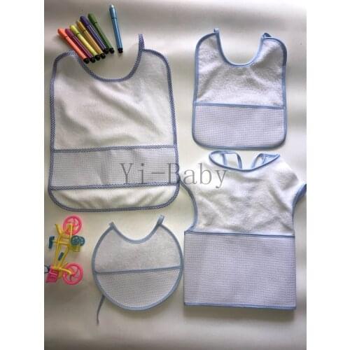 Free shipping Cross Stitch Bibs Baby Bibs waterproof Infant saliva towels baby bibs blue 4PCS/Set YB170007