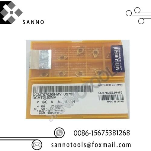 Free shipping! Turning blade tools turning cutter DCMT070204 / DCMT070208 VP15TF / US735 cnc carbide turning inserts in China
