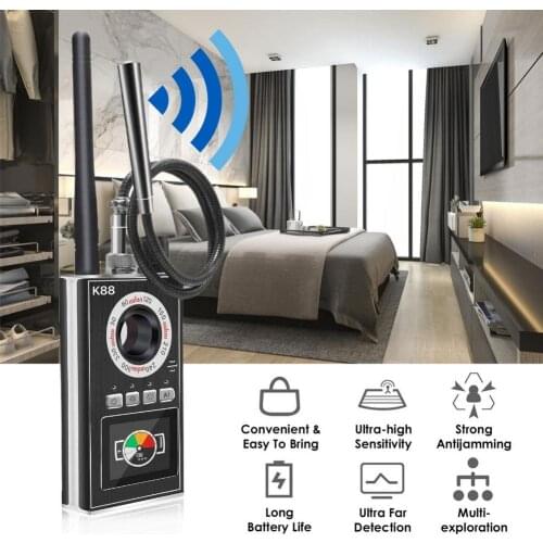 RF Signal Detector K88 Multi-function Anti-spy Detector Camera GSM Audio Bug Finder GPS Signal RF Tracker Detect Protect Privacy