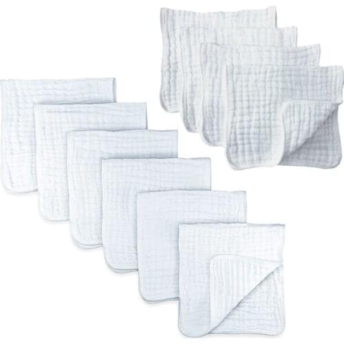 Baby Muslin Burp Cloths Cotton Hand Washcloths 6 Layers Extra Absorbent Soft Towel Gauze Kindergarten Facecloth D0AF