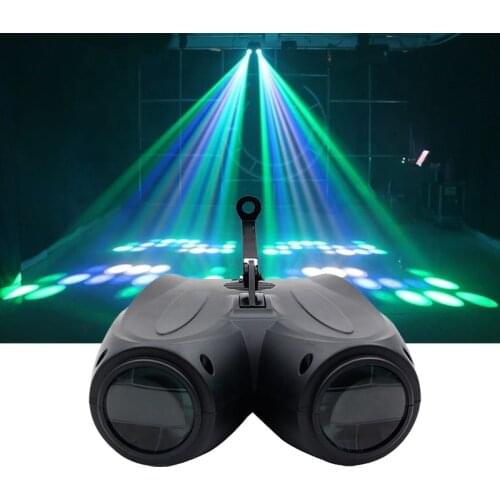 Fast Shipping 64/128LEDs Double Head Airship RGBW Pattern Stage Effect Lighting Projector DJ Disco Party Led Lights for Xmas