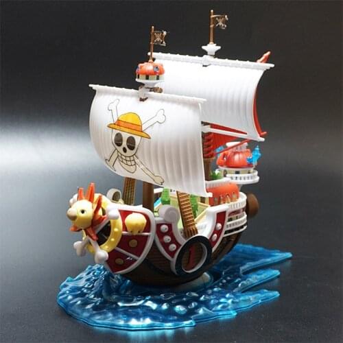Hot Anime One Piece Thousand Sunny Pirate Ship Model DIY Assembled Boat Models Decoration Collectible Toys for Children Gifts