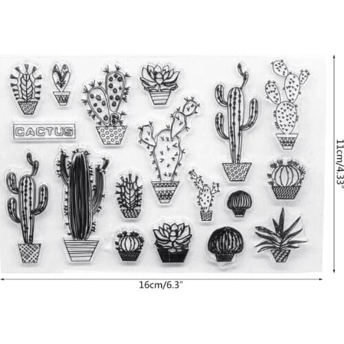 Cactus Silicone Clear Seal Stamp DIY Scrapbooking Embossing Photo Album Decorative Paper Card X6HD