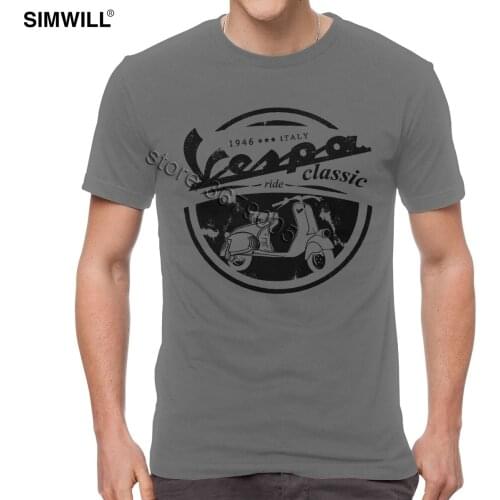 Classic Vintage Rider T-shirt Men Printed 100% Cotton T Shirts Crew Neck Short Sleeve Italy Scooter Tees Top Summer Ride Tshirt