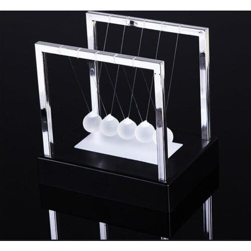Newton Cradle Ornament Metal Pendulum Ball Physics Science Pendulum Steel Balance Ball Switch Control Office Decoration