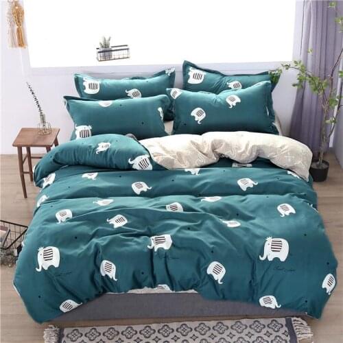 40Cartoon Elephant Printed Bed Cover Set Kids Duvet Cover Adult Child Bed Sheets And Pillowcases Comforter Bedding Set 61069