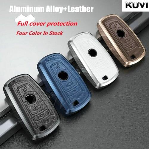 Aluminum Alloy Leather Car Key Case Cover For Bmw F20 F30 G20 f31 F34 F10 G30 F11 X3 F25 X4 I3 M3 M4 1 3 5 Series Accessories