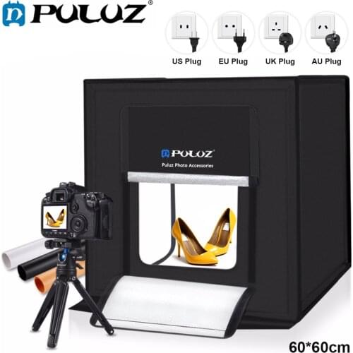 PULUZ Light Box 60*60CM Portable Softbox Studio Photo LED Lightbox With 3 Colors Background For Tabletop Photography LED lights