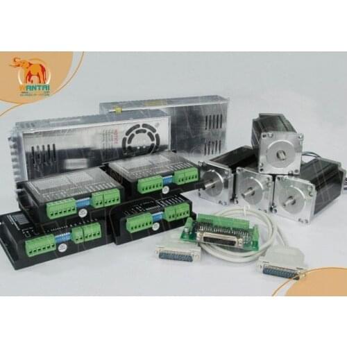 Best Sell! CNC Wantai 4 Axis Nema23 Stepper Motor 57BYGH633 270oz-in 78mm+Driver DQ542MA 4.2A 50V 125Micro Plastic Engraver Kit